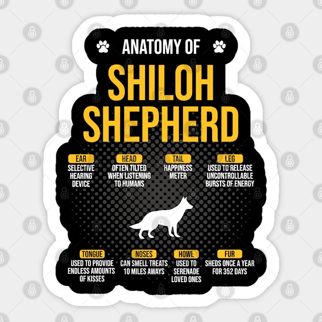 Anatomy of Shiloh Shepherd Funny Dog Lover Gift Sticker by DoFro